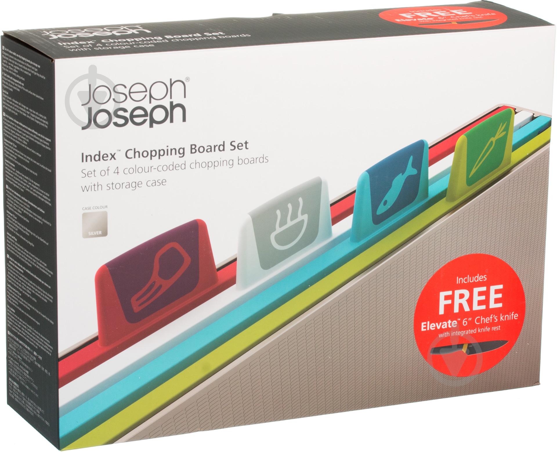 Набор досок разделочных с подставкой Joseph Joseph Index + нож 01000484 - фото 6 Набор досок разделочных с подставкой Joseph Joseph Index + нож 01000484 - фото 6