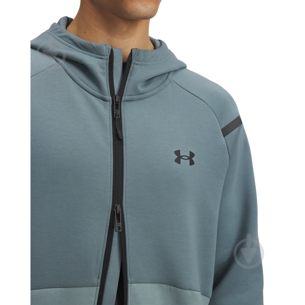 Худи Under Armour Unstoppable Flc FZ HD EU 1389352-587 р.L зеленый - фото 3 Худи Under Armour Unstoppable Flc FZ HD EU 1389352-587 р.L зеленый - фото 3