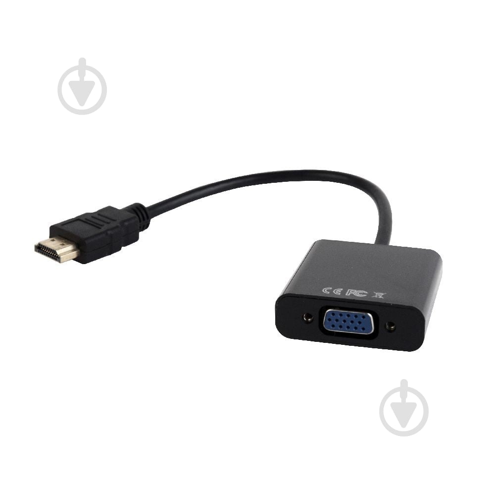 Перехідник Cablexpert 0,15 м (A-HDMI-VGA-03) перетворювач HDMI в VGA і стерео-аудіо - фото 1