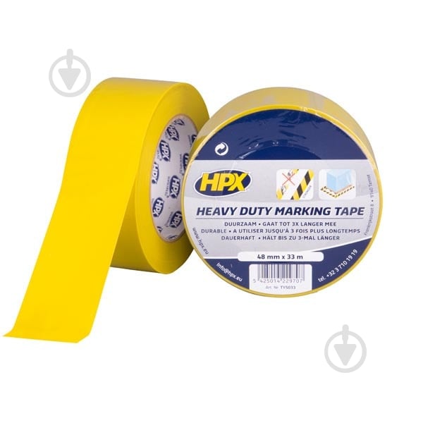 Стрічка сигнальна HPX HEAVY DUTY TY5033 48 мм 33 м - фото 1 Стрічка сигнальна HPX HEAVY DUTY TY5033 48 мм 33 м - фото 1