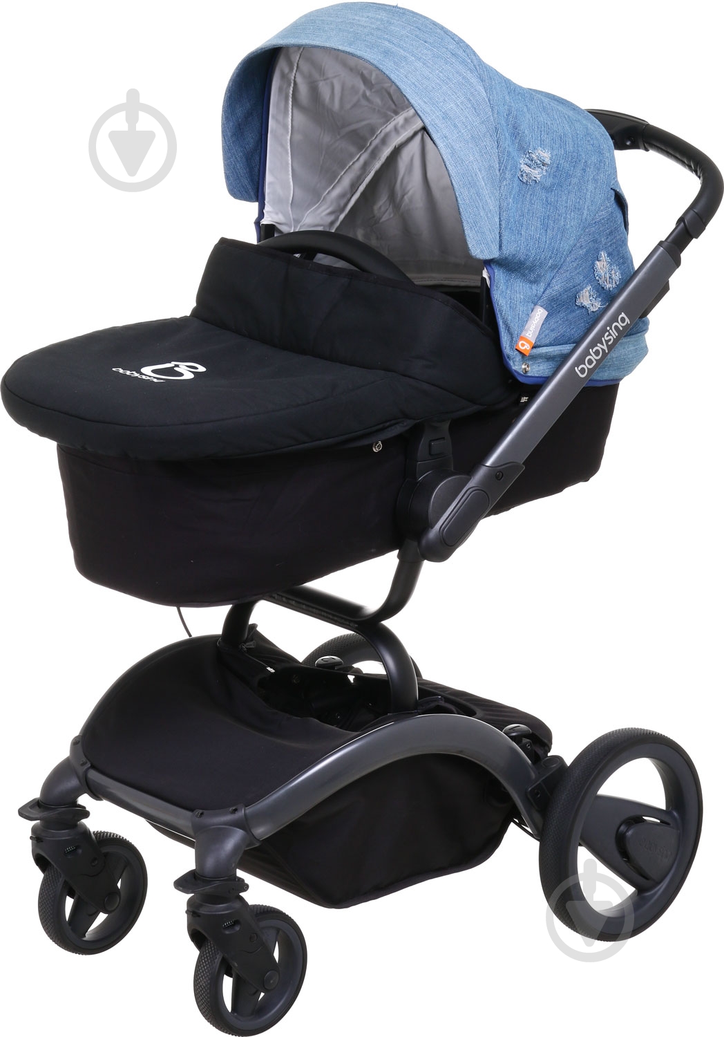 Коляска універсальна 2 в 1 Babysing V-GO Jeans Blue - фото 3