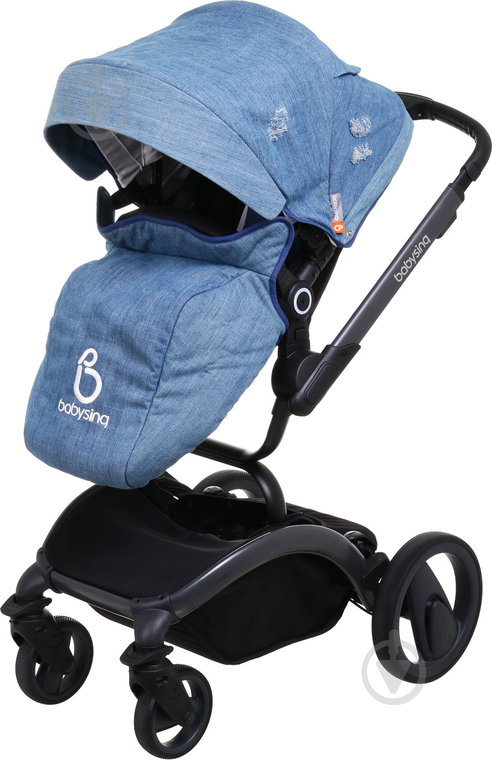 Коляска універсальна 2 в 1 Babysing V-GO Jeans Blue - фото 7
