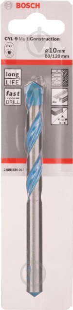 Сверло универсальное Bosch Multi Construction 10х120 мм 1 шт. 2608596057 - фото 2