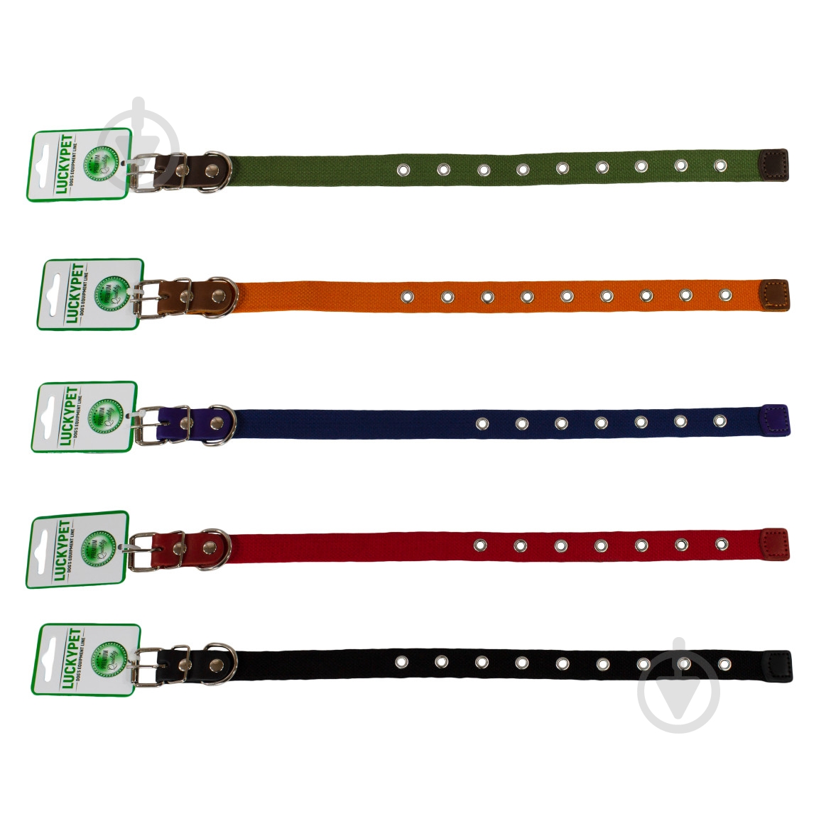 Ошейник Lucky Pet одинарный брезент+кожа 2,5/17-41 черный - фото 2 Ошейник Lucky Pet одинарный брезент+кожа 2,5/17-41 черный - фото 2