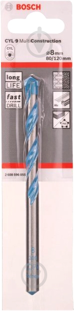 Сверло универсальное Bosch Multi Construction 8х120 мм 1 шт. 2608596055 - фото 2