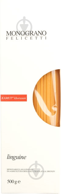 Макарони Felicetti Лінгвіні з пшениці Камут Monograno 500 г - фото 1 Макарони Felicetti Лінгвіні з пшениці Камут Monograno 500 г - фото 1