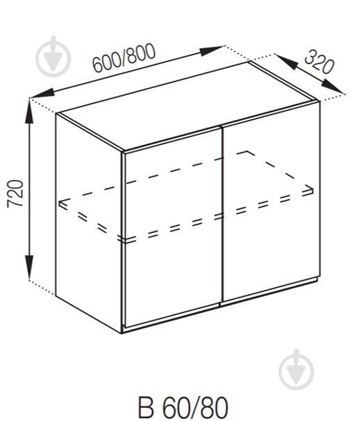 Шкаф Влада (В 60/60Ск) пломбир/пепельный Світ Меблів - фото 5 Шкаф Влада (В 60/60Ск) пломбир/пепельный Світ Меблів - фото 5