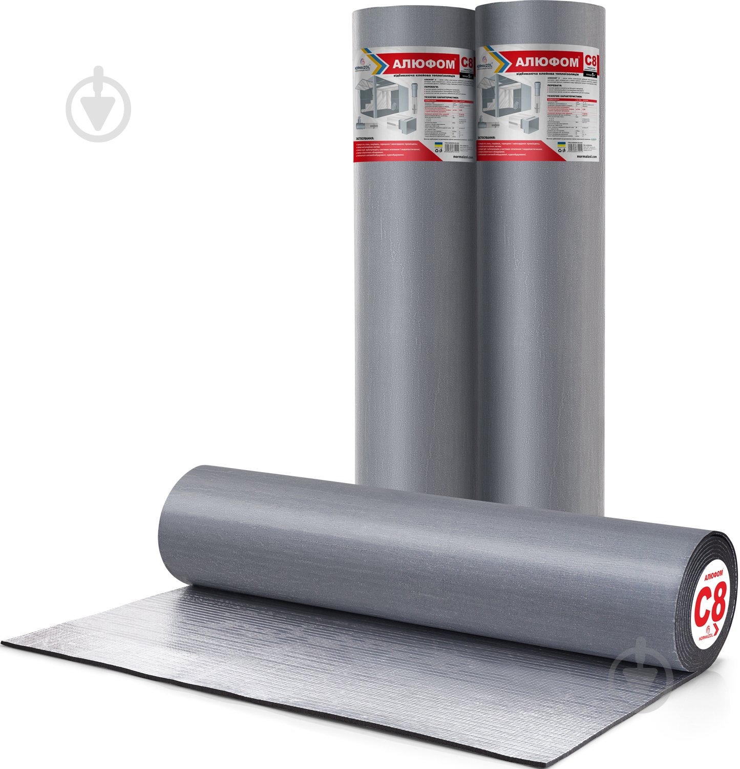 Полотно Normaizol фольгированное самоклеящееся алюфом 5 кв.м. 8 мм - фото 1 Полотно Normaizol фольгированное самоклеящееся алюфом 5 кв.м. 8 мм - фото 1