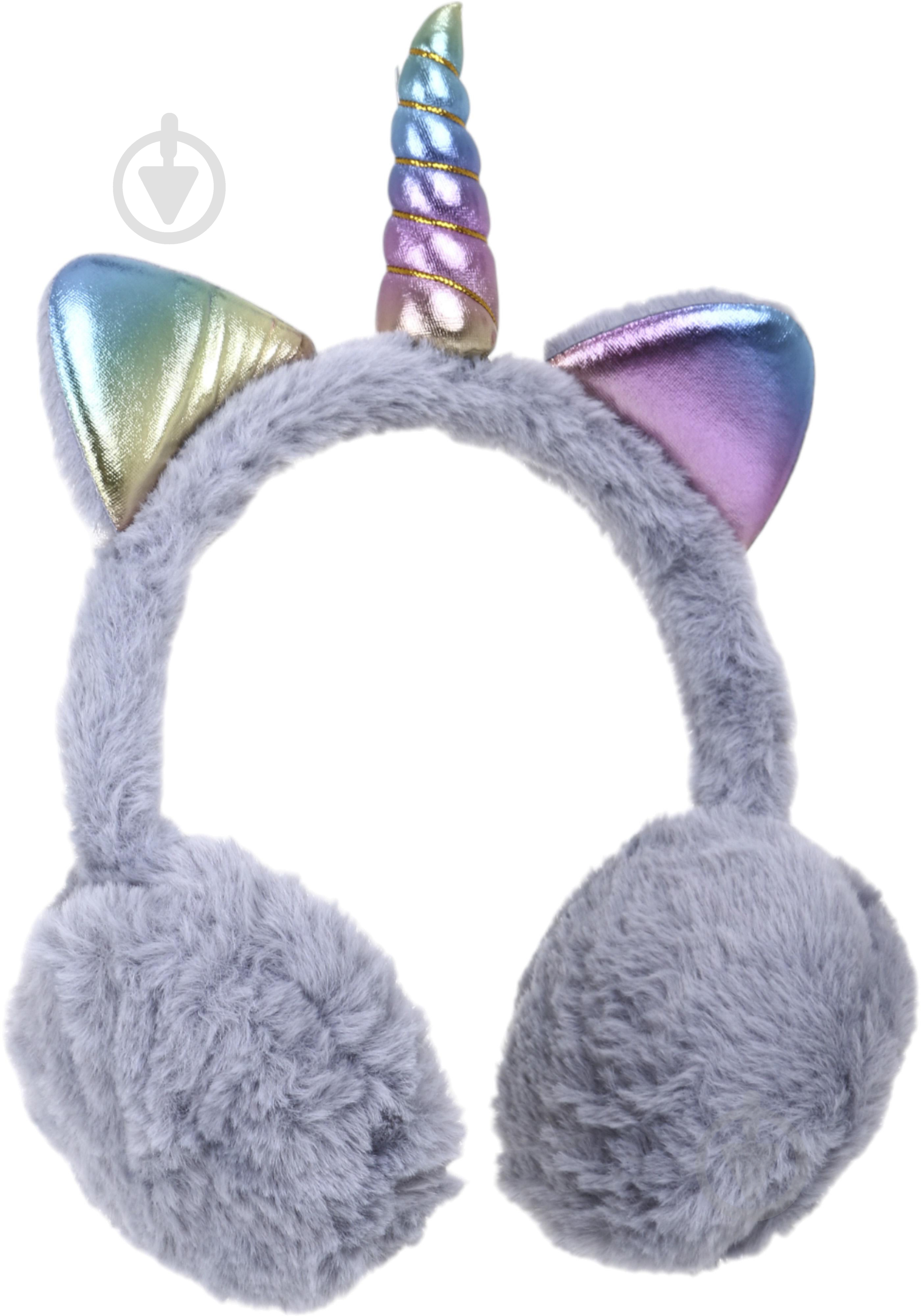 Головний убір Shantou навушники хутряні дитячі єдиноріг сірий E2307 E2307 р.OS сірий - фото 4