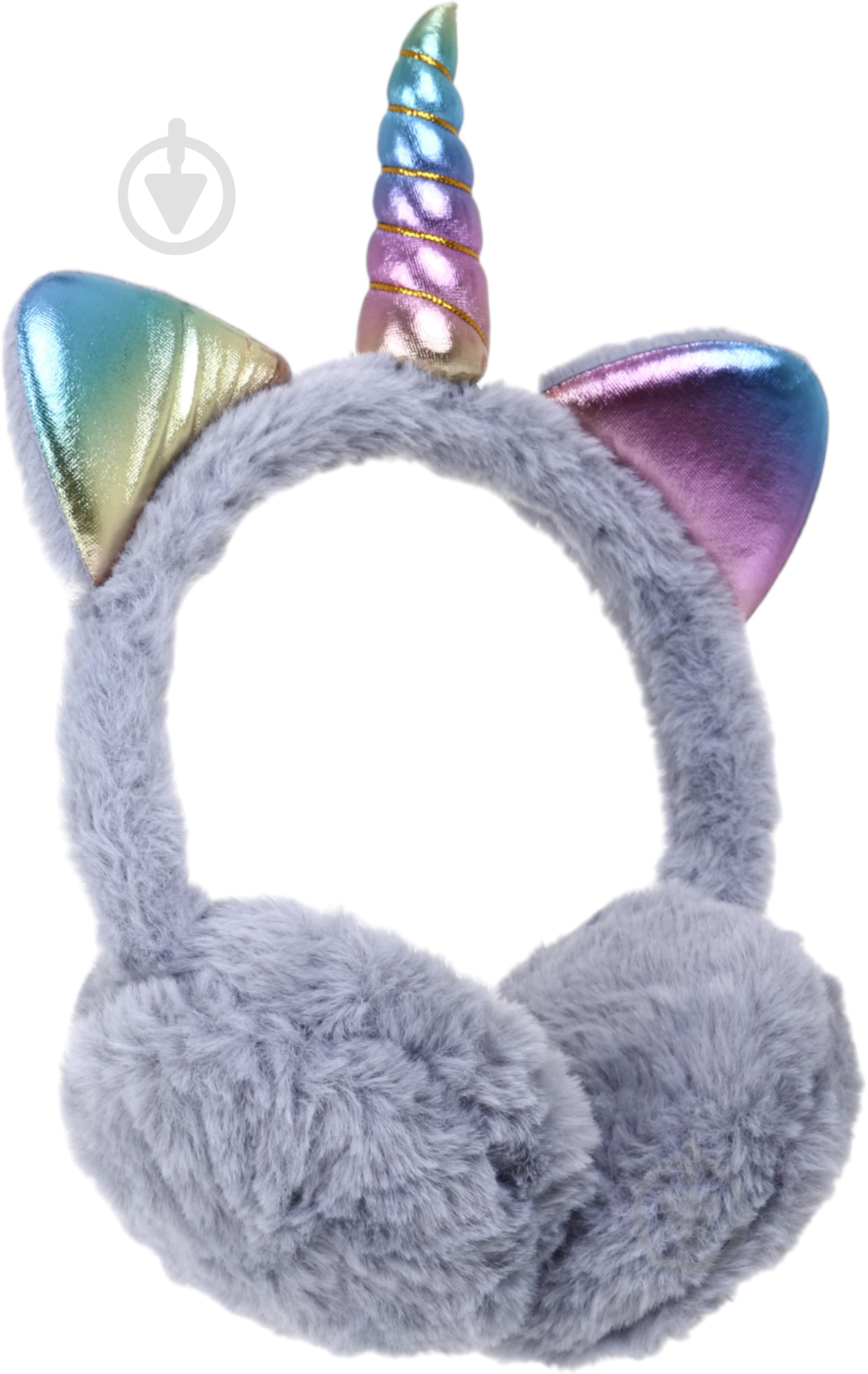 Головний убір Shantou навушники хутряні дитячі єдиноріг сірий E2307 E2307 р.OS сірий - фото 5