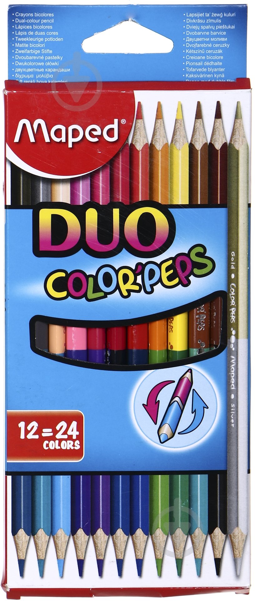 Олівці кольорові Color'peps Duo 12 шт. 24 кольори Maped - фото 1