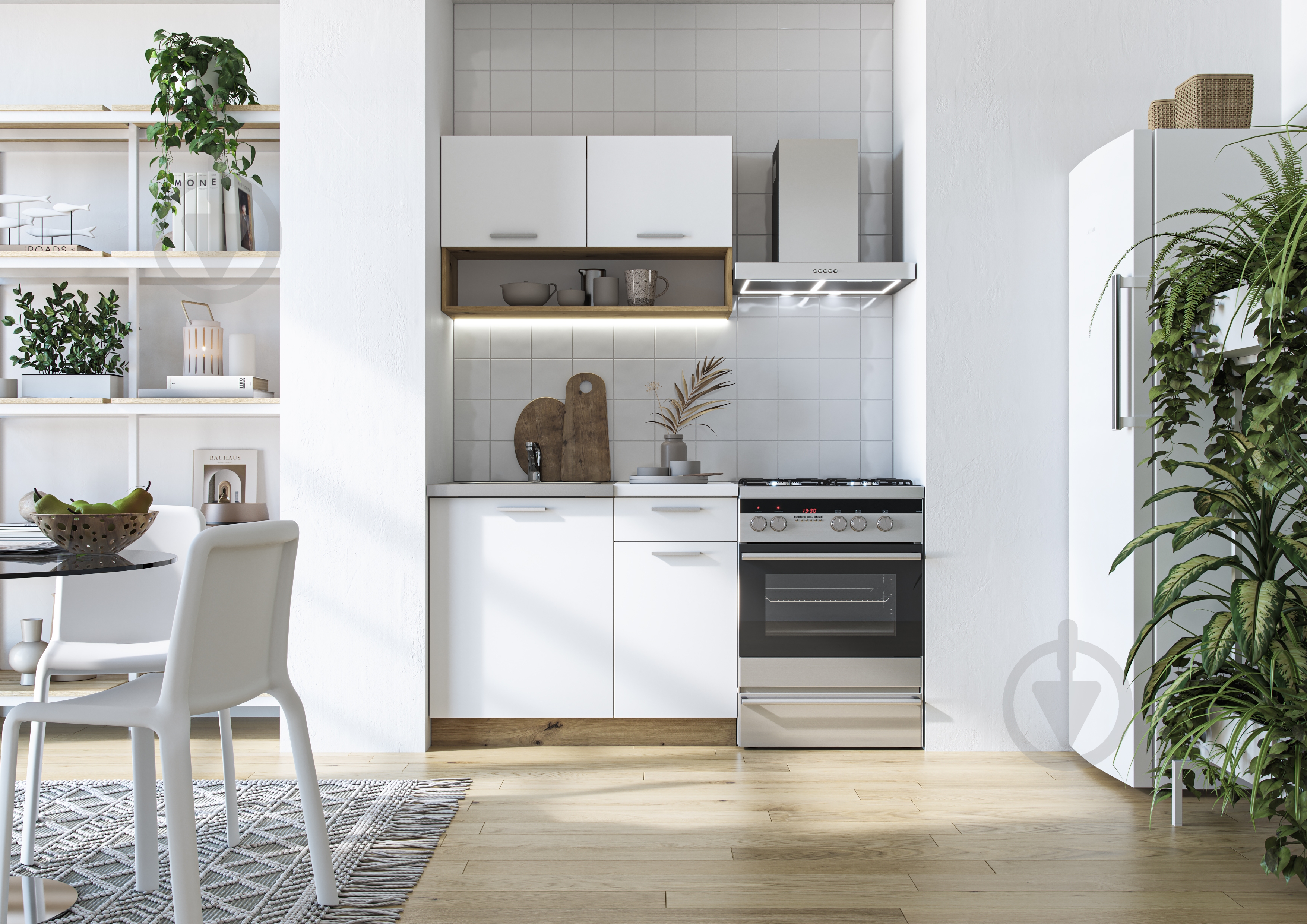 Кухня Грейд Дана ДСП 1м білий/дуб артізан - фото 2