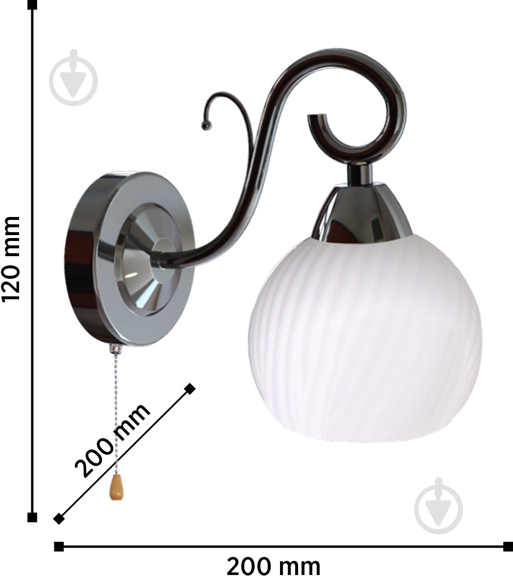 Бра Blitz 1340-11 1x40 Вт E14 черный хром - фото 2