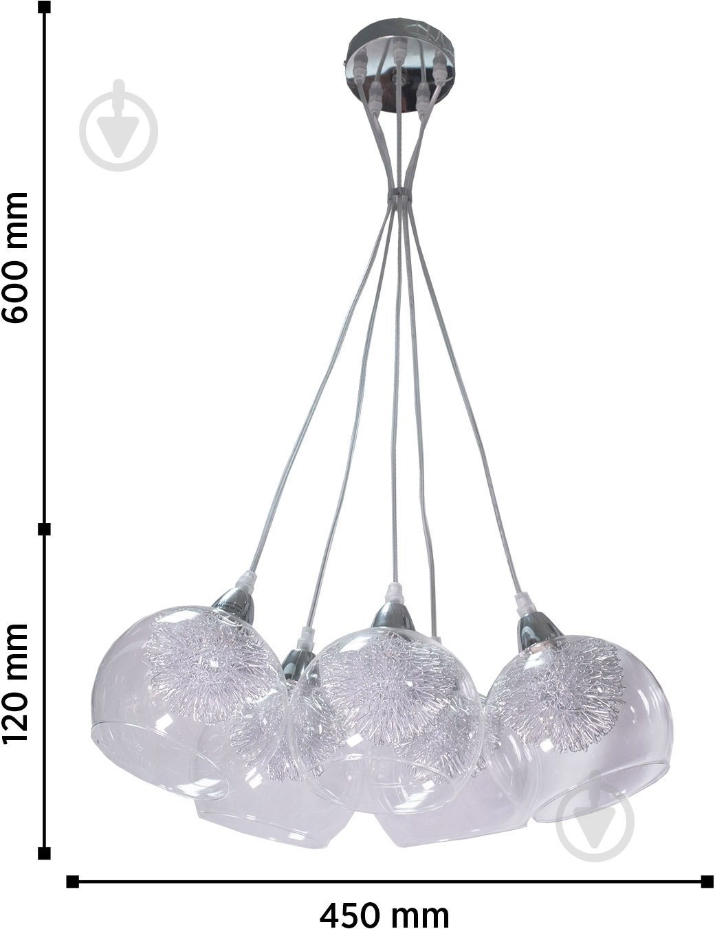 Люстра подвесная Blitz 9307-35 5x3 Вт G9 хром - фото 2