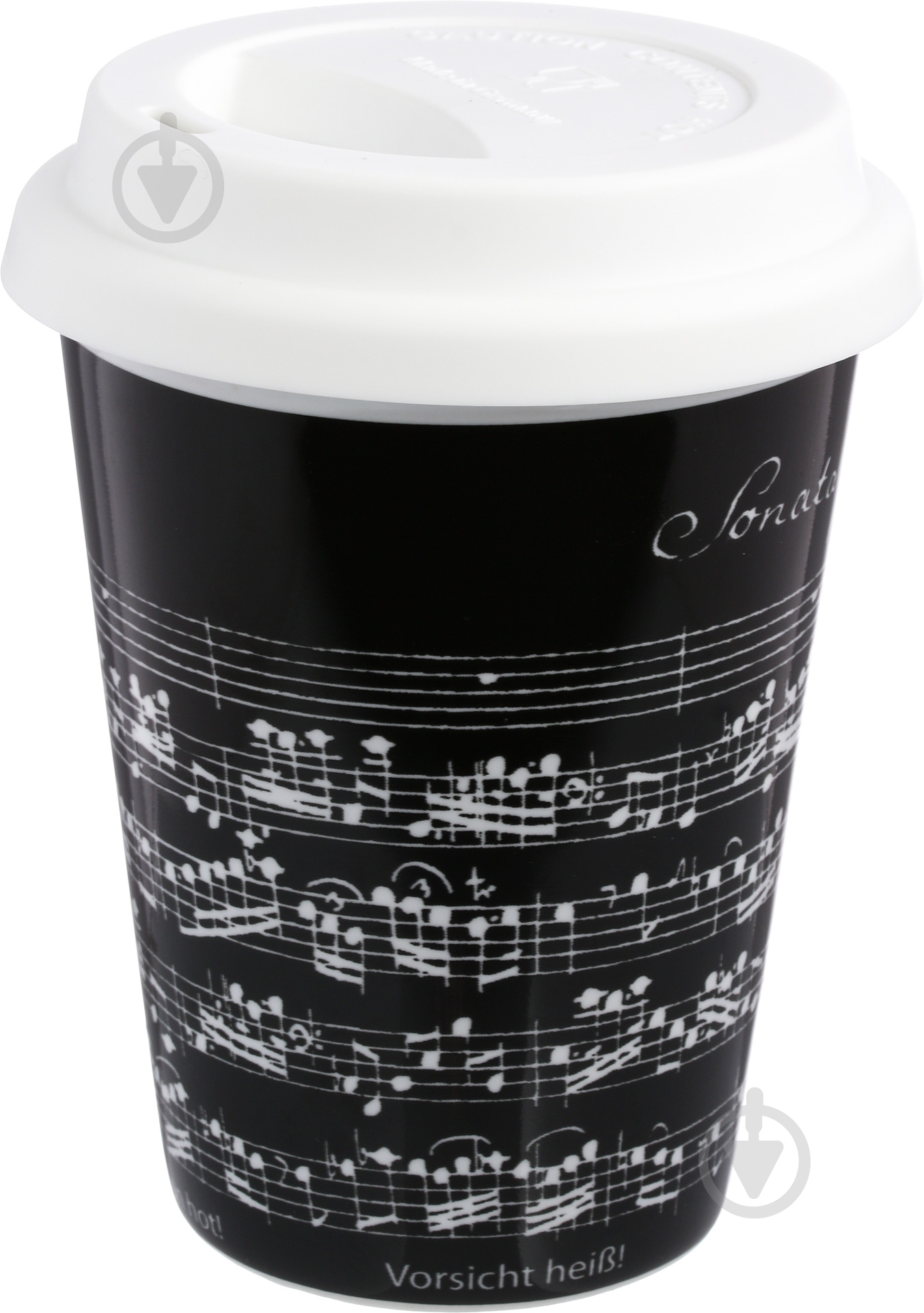 Чашка с крышкой Konitz Vivaldi Libretto черно-белая - фото 1 Чашка с крышкой Konitz Vivaldi Libretto черно-белая - фото 1