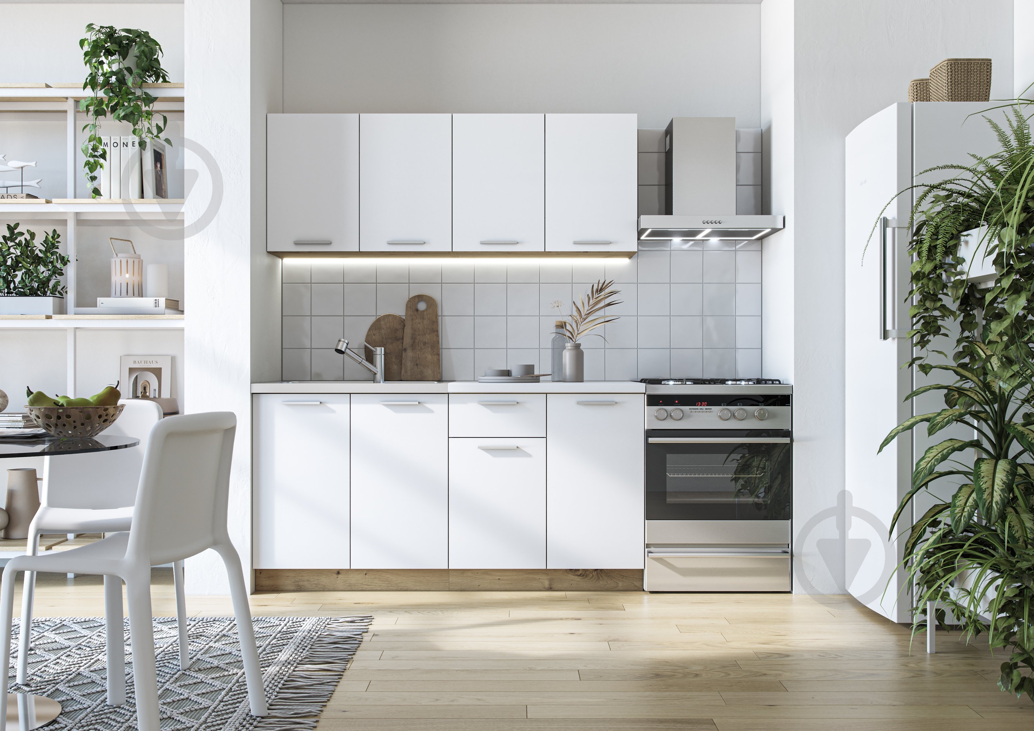 Кухня Грейд Софи белый/дуб артизан+столешница (6 уп.) ДСП 1,6м белый/дуб артизан - фото 2