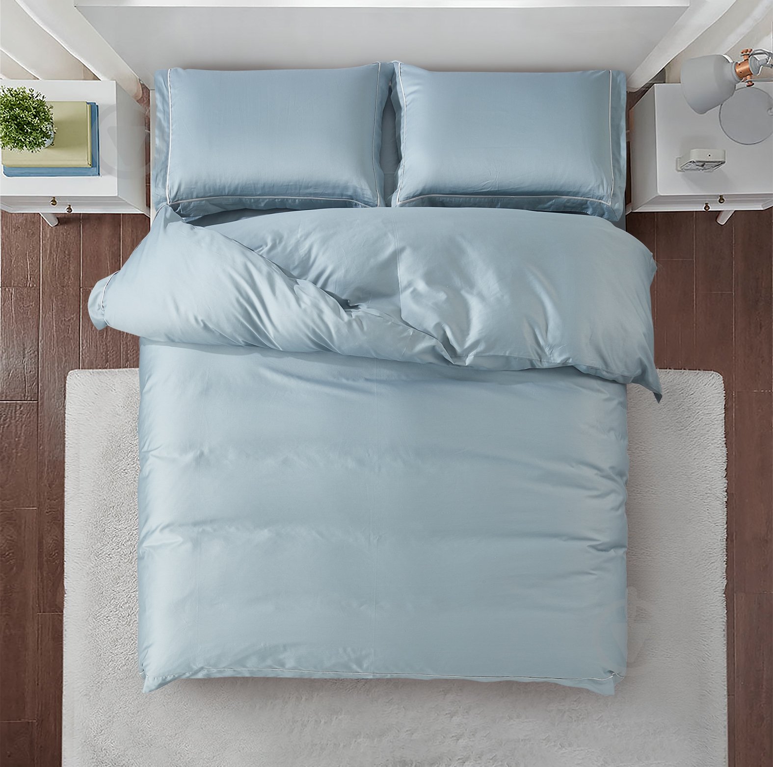 Комплект постельного белья Solid 2 серо-голубой La Nuit - фото 2 Комплект постельного белья Solid 2 серо-голубой La Nuit - фото 2