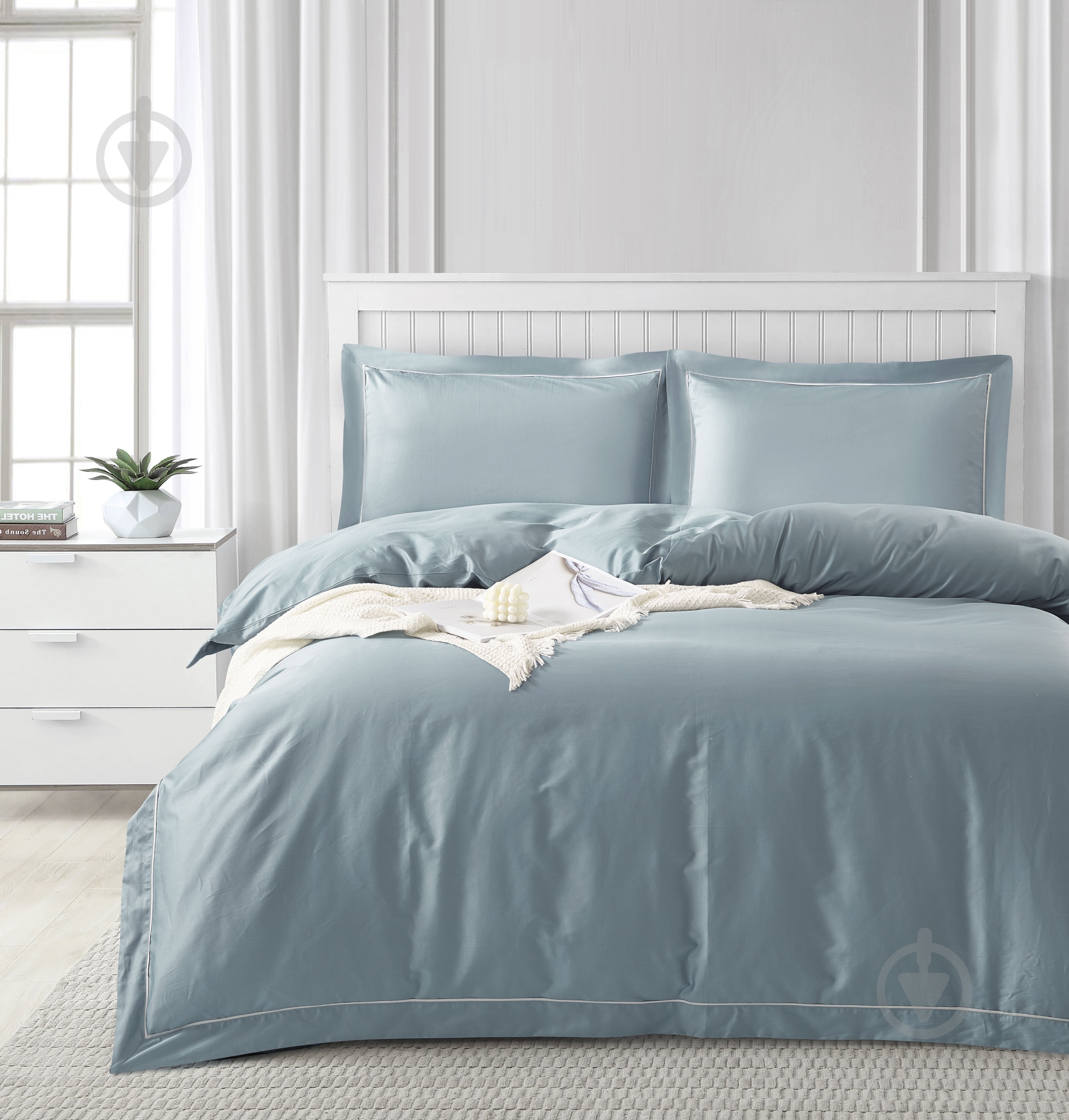 Комплект постельного белья Solid 2 серо-голубой La Nuit - фото 1 Комплект постельного белья Solid 2 серо-голубой La Nuit - фото 1