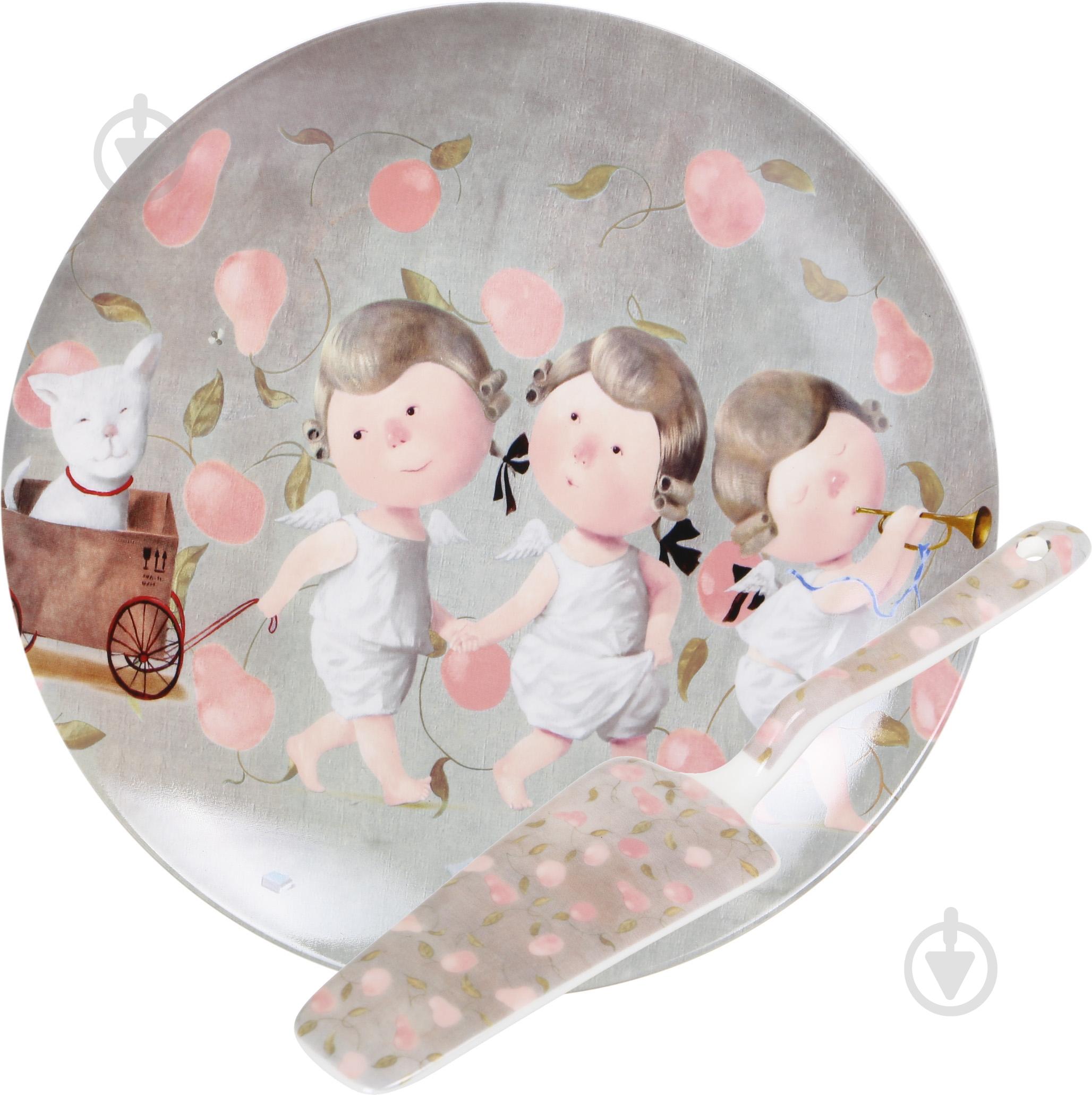 Блюдо для торта Gapchinska Ми веземо з собою кота 24 см 924-351 - фото 1