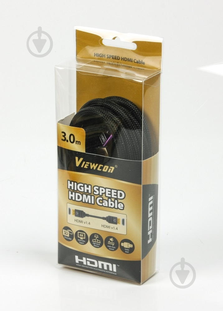 Кабель Viewcon 3 м черный (VC-HDMI-510-3m) HDMI-HDMI - фото 2