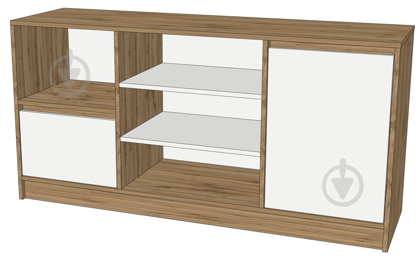 Тумба под ТВ Lion Бергамо 1400x700x400 мм дуб аппалачи/нимфея альба - фото 2