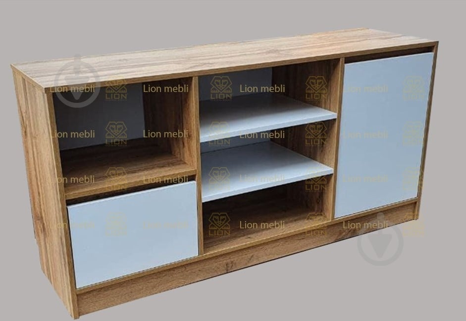 Тумба под ТВ Lion Бергамо 1400x700x400 мм дуб аппалачи/нимфея альба - фото 3