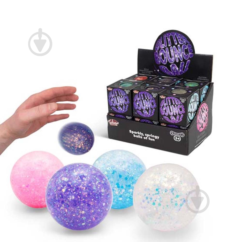 Игрушка-антистресс Tobar Скранчемс мячик-попрыгун с яркими блестками в ассортименте 38584 - фото 1 Игрушка-антистресс Tobar Скранчемс мячик-попрыгун с яркими блестками в ассортименте 38584 - фото 1