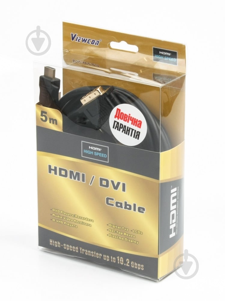 Кабель Viewcon 5 м черный (VD066-5M) HDMI-DVI - фото 3