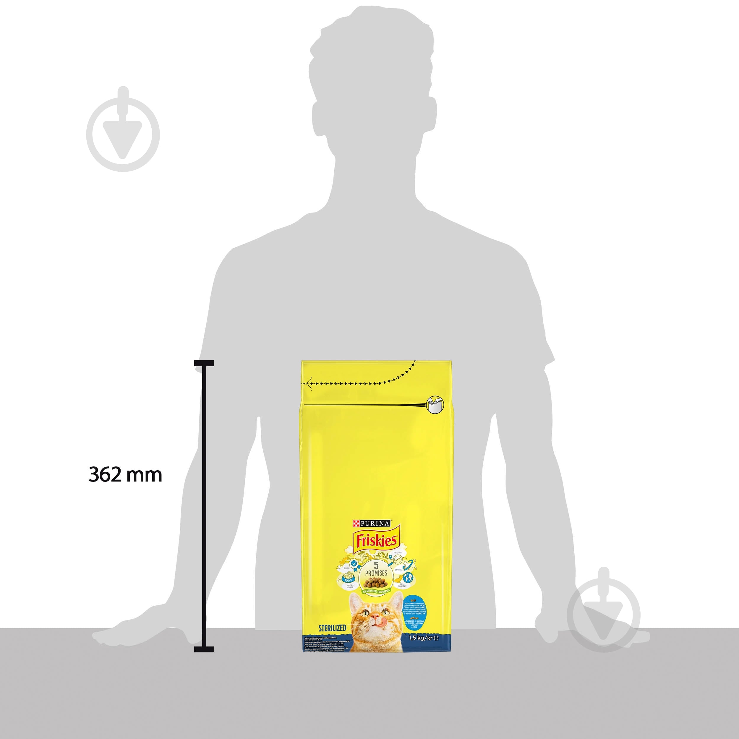 Корм сухий для дорослих стерилізованих котів FRISKIES by Purina Sterilized з лососем, тунцем та овочами 1,5 кг - фото 4