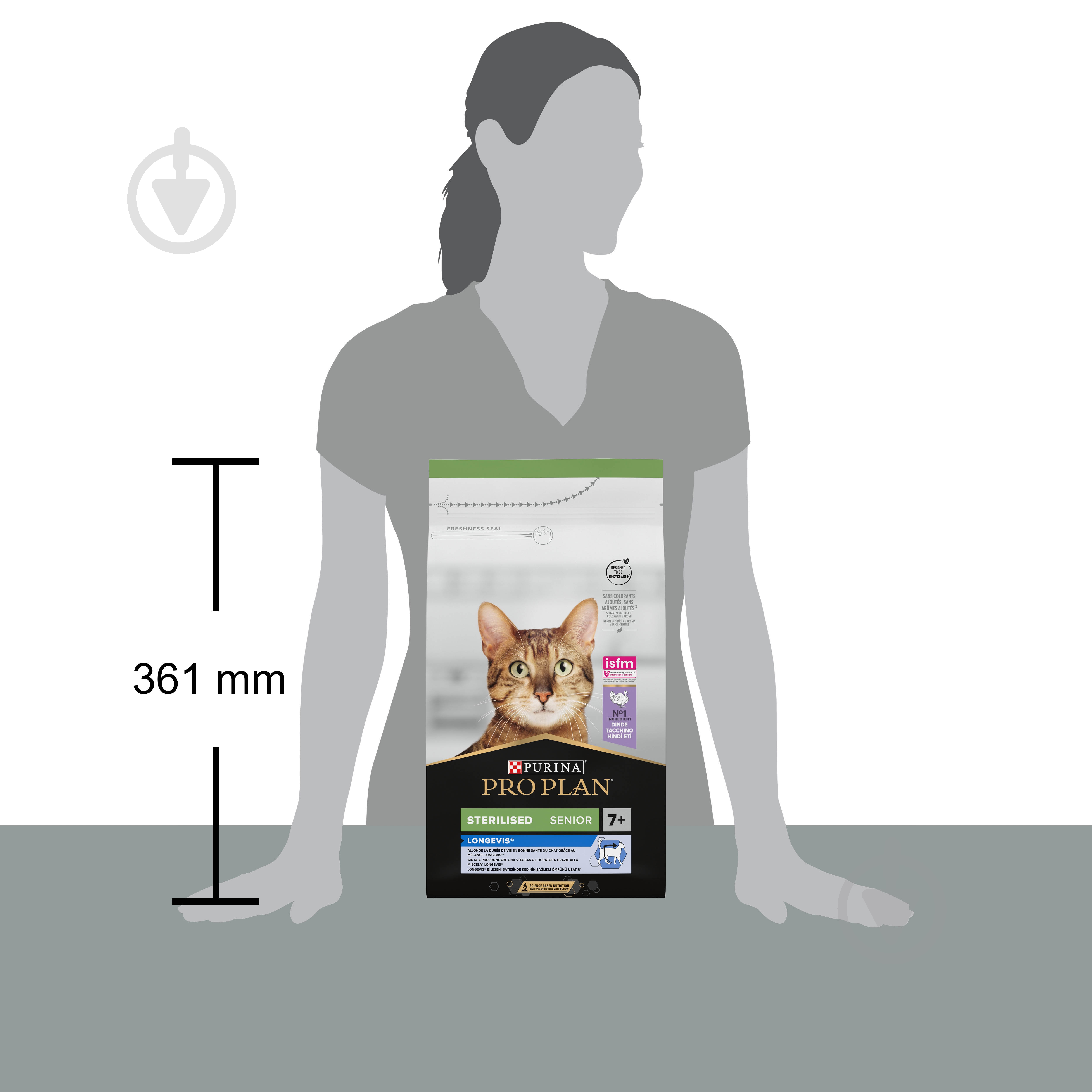 Корм сухий для котів ProPlan by Purina Sterilised Senior 7+ Longevis з індичкою 1,5 кг - фото 4