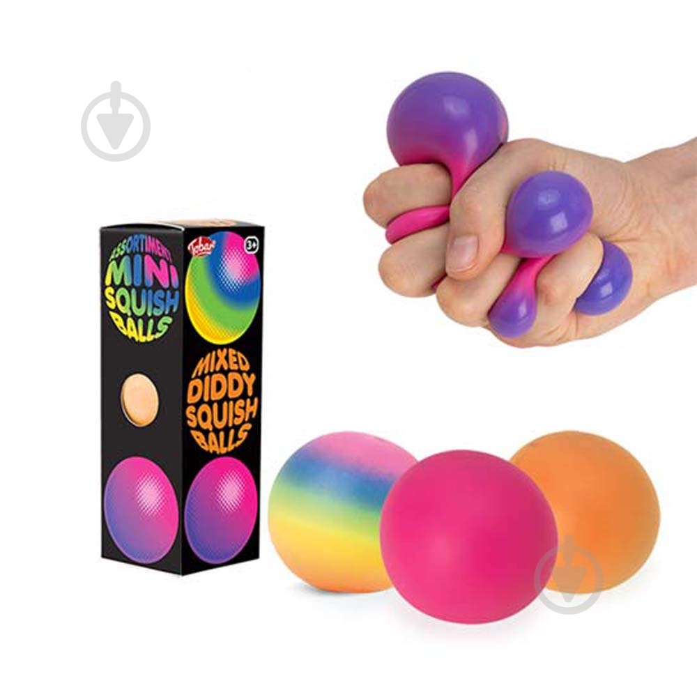 Игрушка-антистресс Tobar Скранчемс микс неоновых мячиков Дидди 38462 - фото 2 Игрушка-антистресс Tobar Скранчемс микс неоновых мячиков Дидди 38462 - фото 2