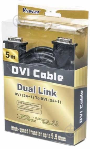 Кабель Viewcon DVI – DVI 5 м black (VD106-5M) - фото 2 Кабель Viewcon DVI – DVI 5 м black (VD106-5M) - фото 2