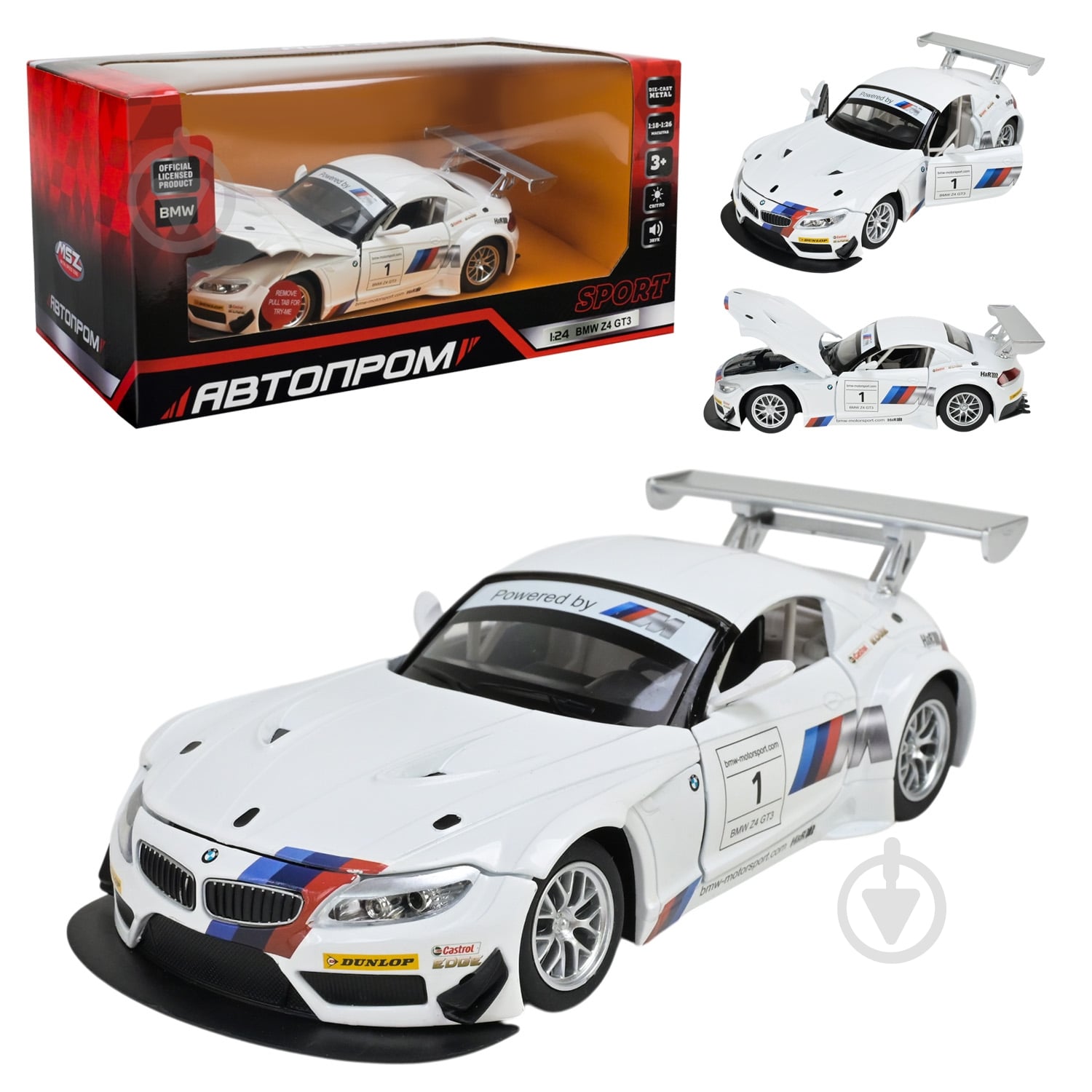 Автомодель Автопром 1:24 BMW Z4 GT3 68260A - фото 1