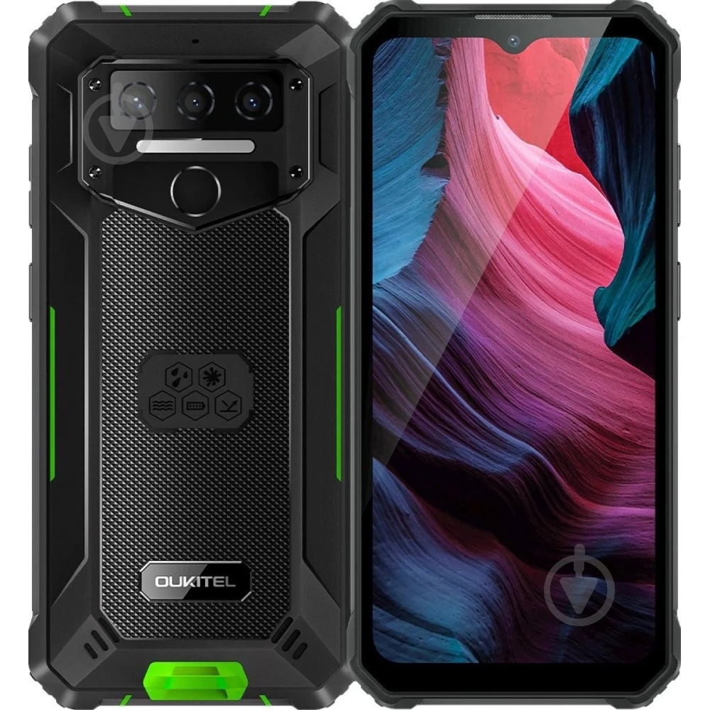 Смартфон Oukitel WP23 Plus 8/256GB black/green (WP23_Plus_GN) - фото 1