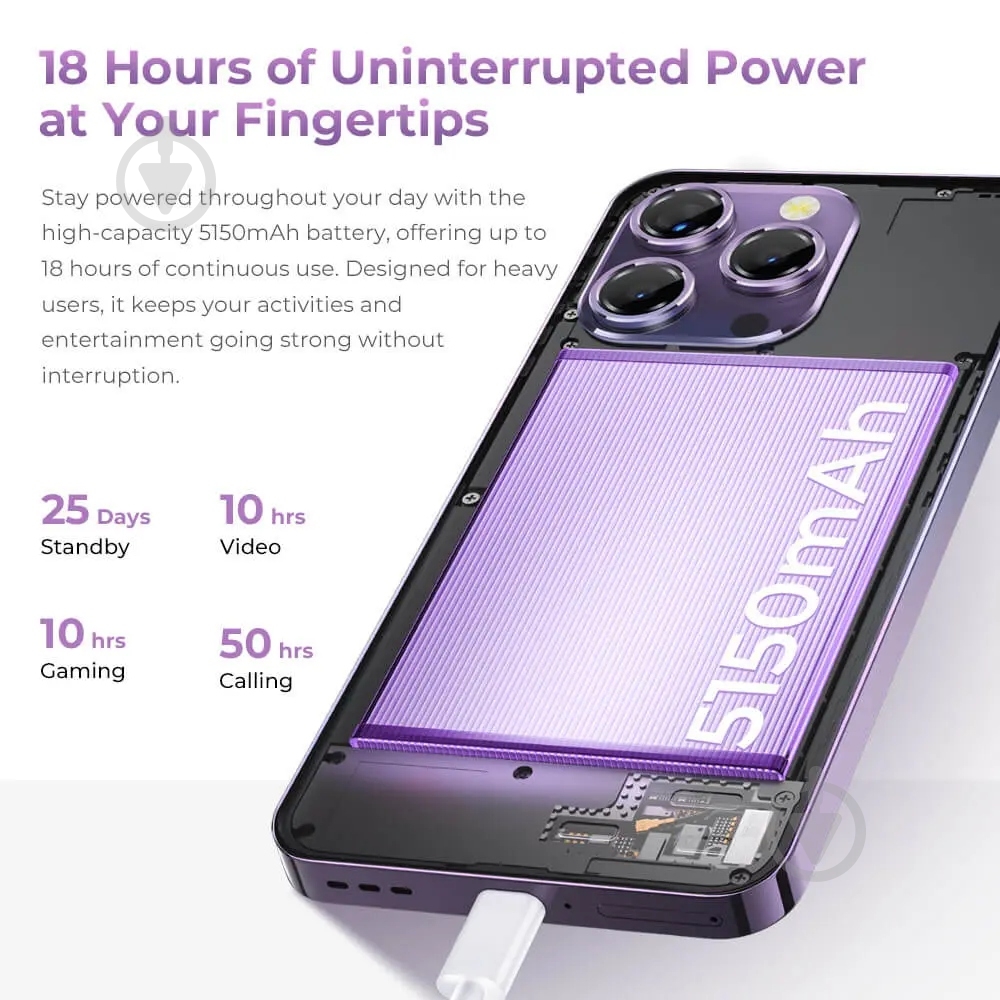 Смартфон Oukitel P1 8/256GB purple (P1_PL) - фото 4 Смартфон Oukitel P1 8/256GB purple (P1_PL) - фото 4