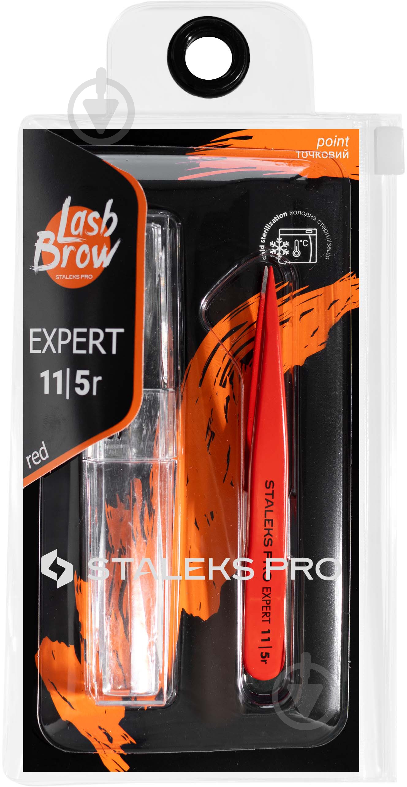 Пінцет STALEKS EXPERT 11 TYPE 5 точковий червоний TE-11/5r - фото 5