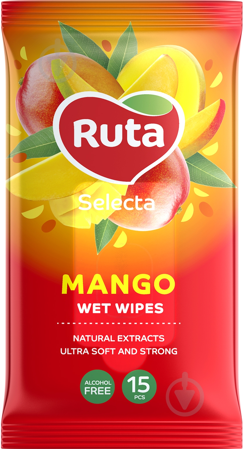Вологі серветки Ruta Selecta Mango 15 шт. - фото 1 Вологі серветки Ruta Selecta Mango 15 шт. - фото 1