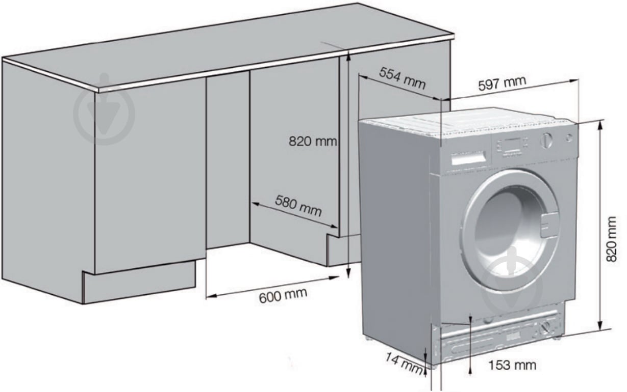 Вбудовувана пральна машина Beko HITV8733B0 - фото 2