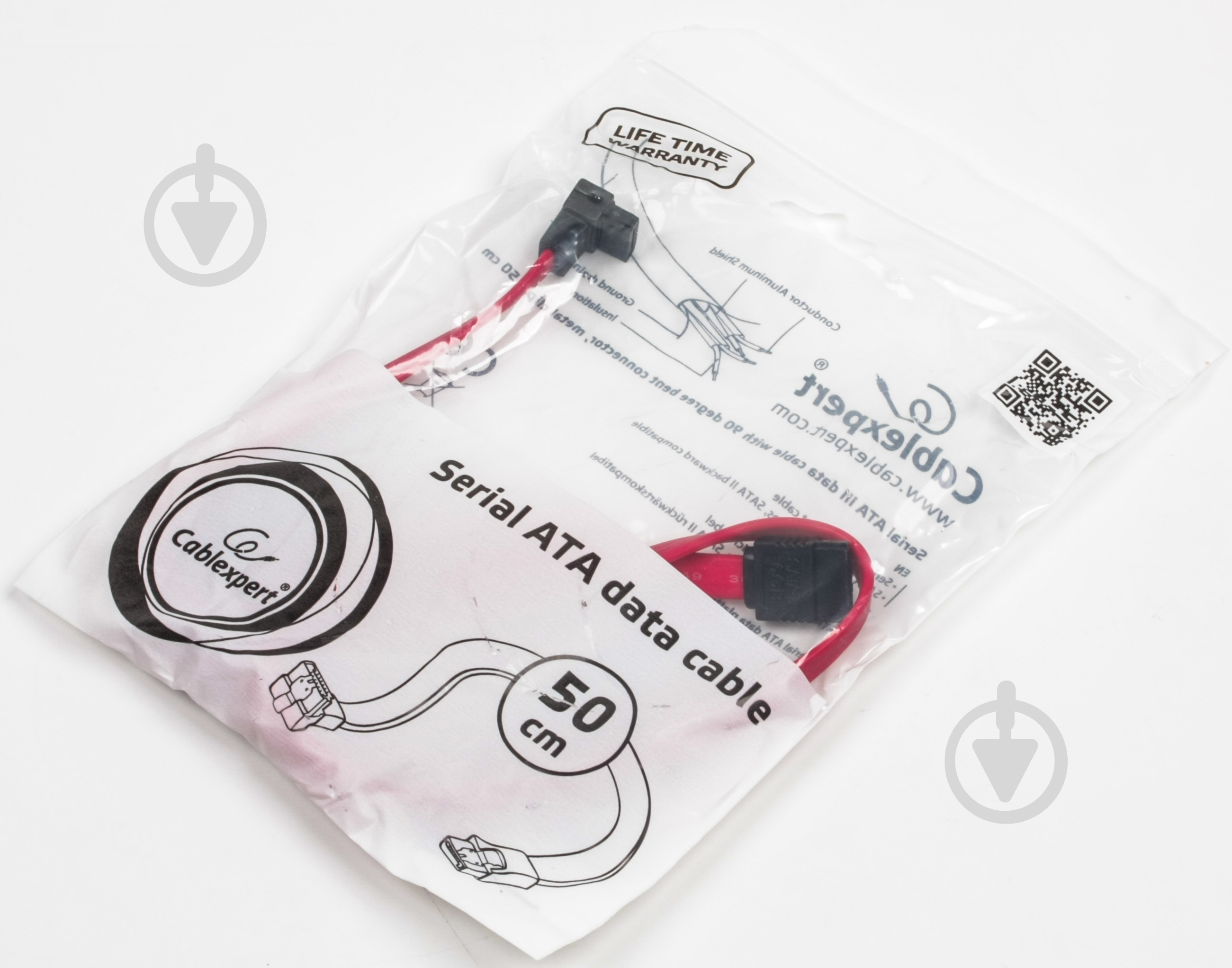 Кабель компьютерный внутренний Cablexpert SATA 0,5 м (CC-SATAM-DATA90) угловой SATA III - фото 3