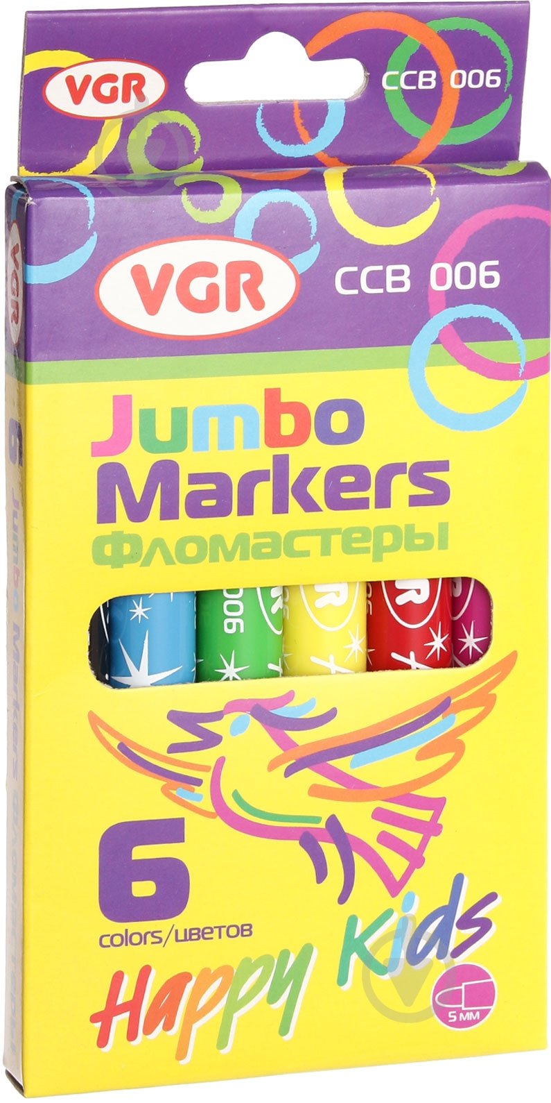 Фломастеры Jumbo 6 шт. CCB-006 VGR - фото 1