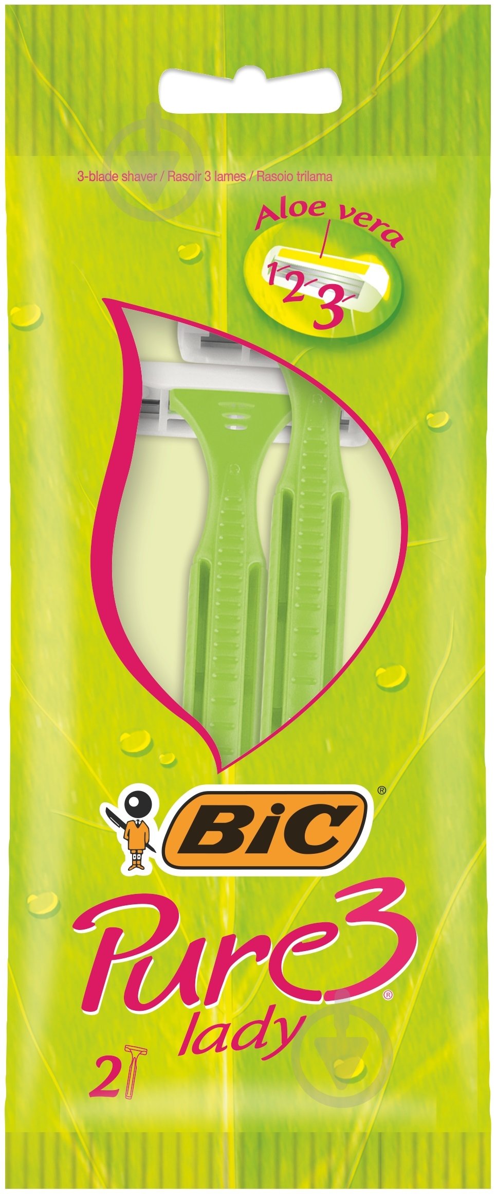 Одноразова бритва BIC Pure 3 Lady 2 шт. - фото 1