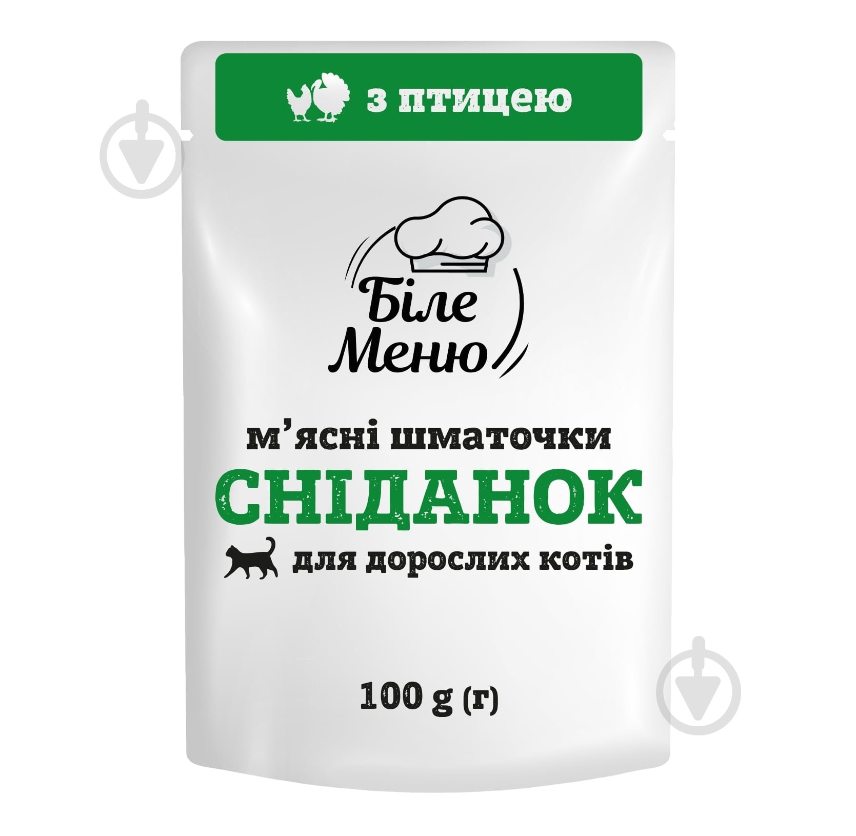 Корм влажный для котов Біле Меню Завтрак, кусочки в соусе с птицей 100 г - фото 1