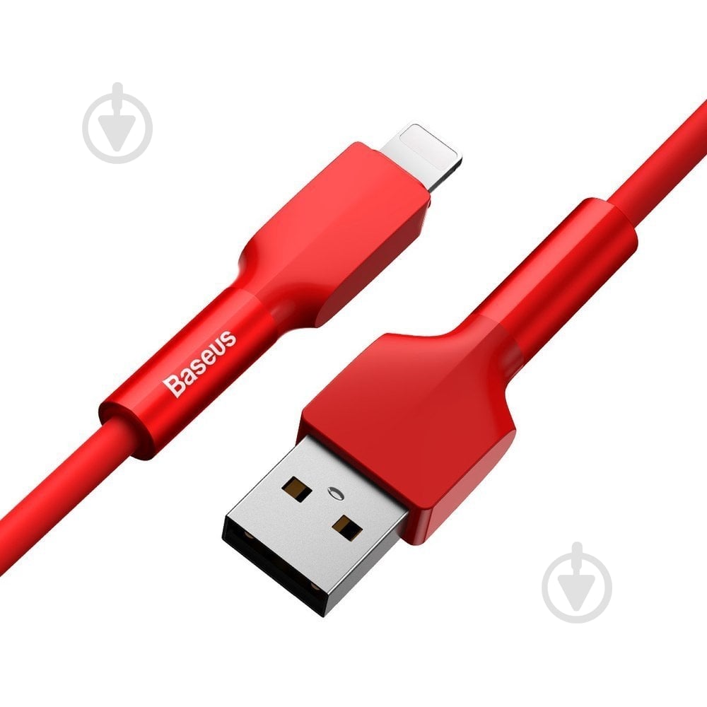 Кабель BASEUS Silica Gel Cable USB for IP 1 м красный (CALGJ-09) - фото 2 Кабель BASEUS Silica Gel Cable USB for IP 1 м красный (CALGJ-09) - фото 2