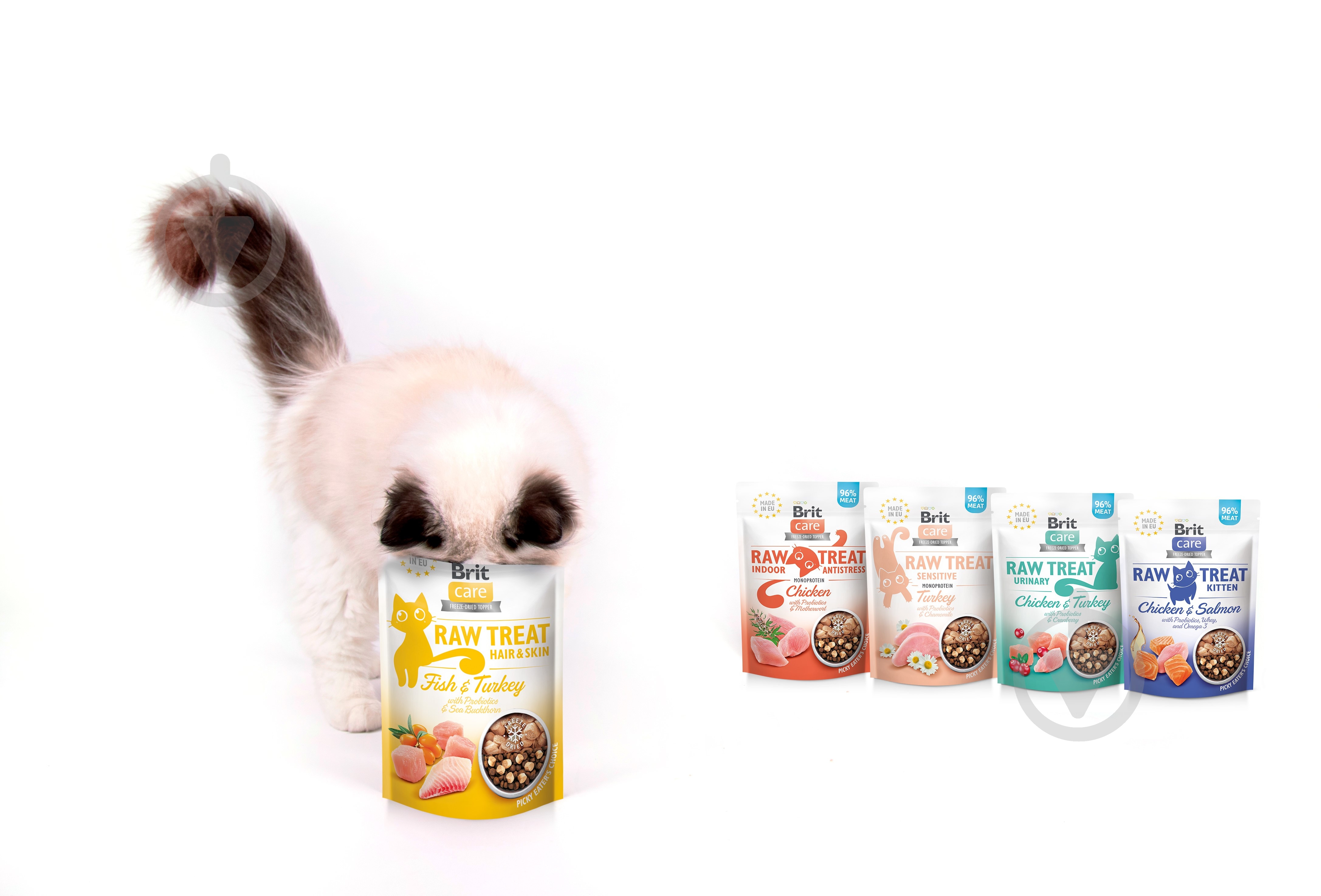 Ласощі Brit Raw Treat Hair & Skin Freeze-dried з рибою та індичкою 40 г - фото 2 Ласощі Brit Raw Treat Hair & Skin Freeze-dried з рибою та індичкою 40 г - фото 2