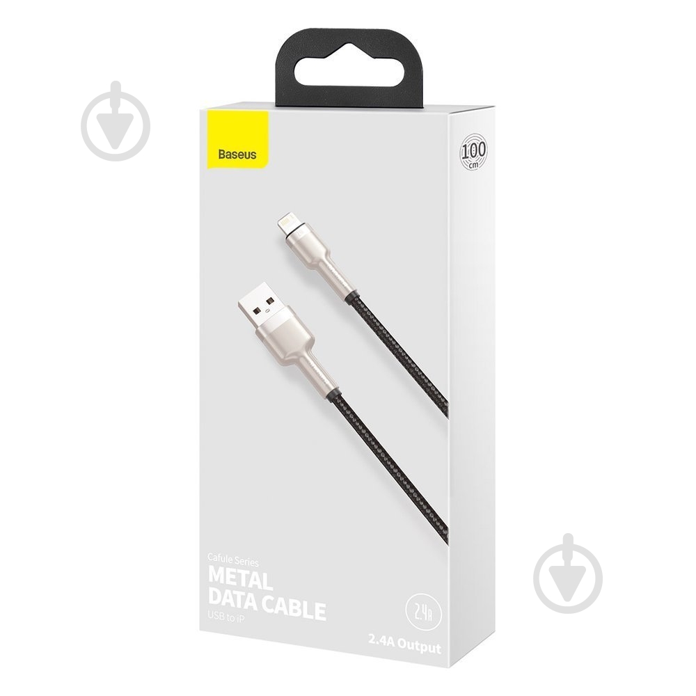 Кабель BASEUS Cafule Metal Lightning 2.4A 1 м черный (CALJK-A01) - фото 6
