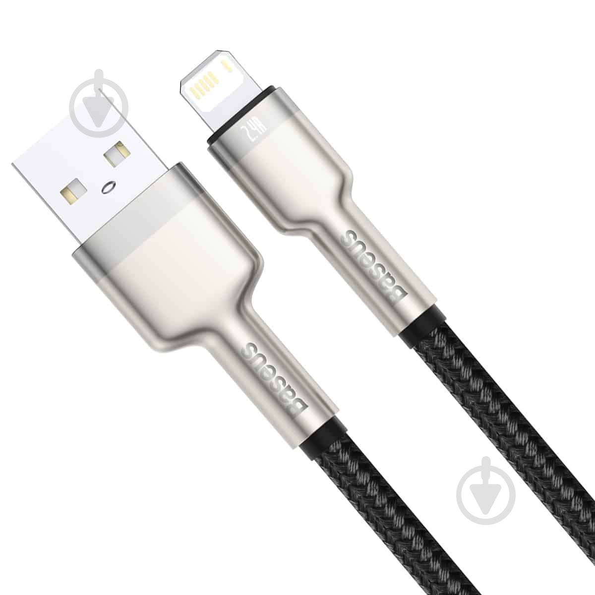 Кабель BASEUS Cafule Metal Lightning 2.4A 1 м черный (CALJK-A01) - фото 2