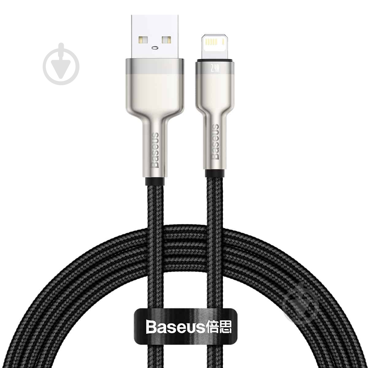 Кабель BASEUS Cafule Metal Lightning 2.4A 1 м черный (CALJK-A01) - фото 1