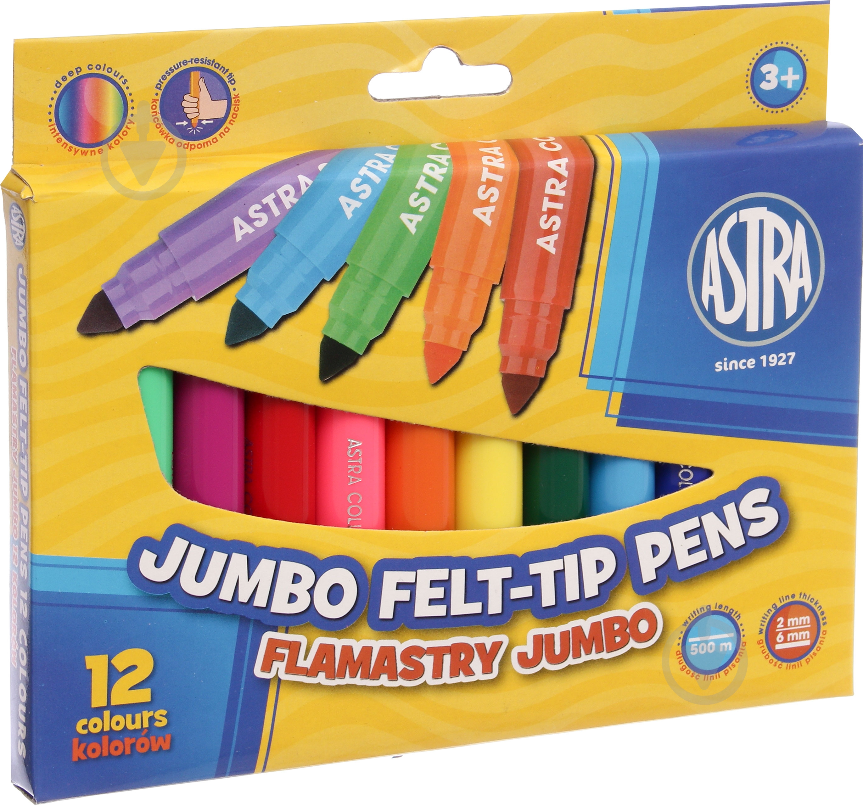 Фломастери Jumbo 12 шт. Astra - фото 1