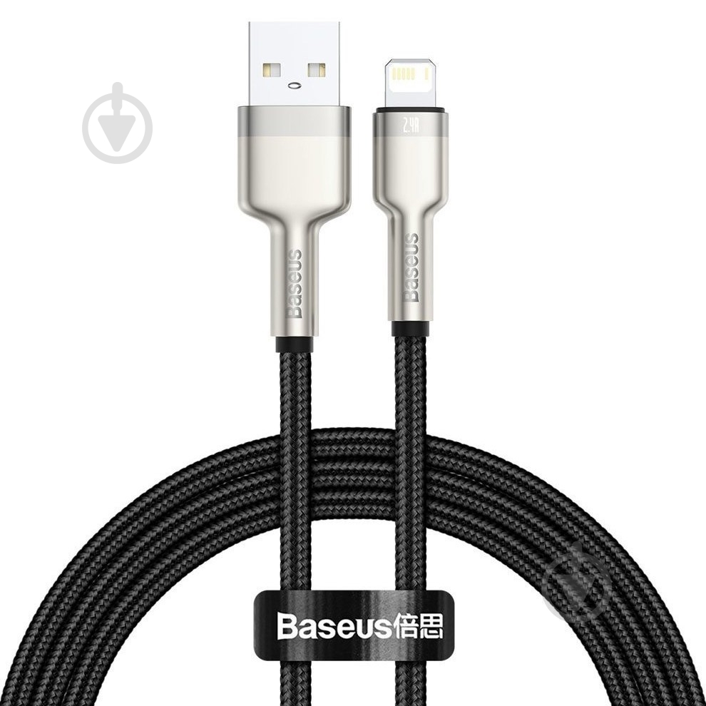 Кабель BASEUS Cafule Metal Lightning 2.4A 2 м черный (CALJK-B01) - фото 1 Кабель BASEUS Cafule Metal Lightning 2.4A 2 м черный (CALJK-B01) - фото 1