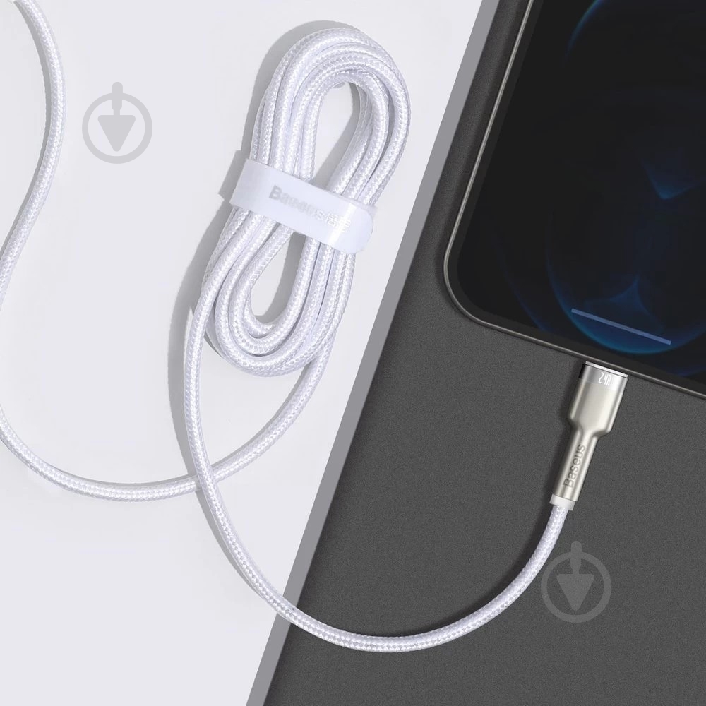 Кабель BASEUS Cafule Metal Lightning 2.4A 2 м білий (CALJK-B02) - фото 5 Кабель BASEUS Cafule Metal Lightning 2.4A 2 м білий (CALJK-B02) - фото 5